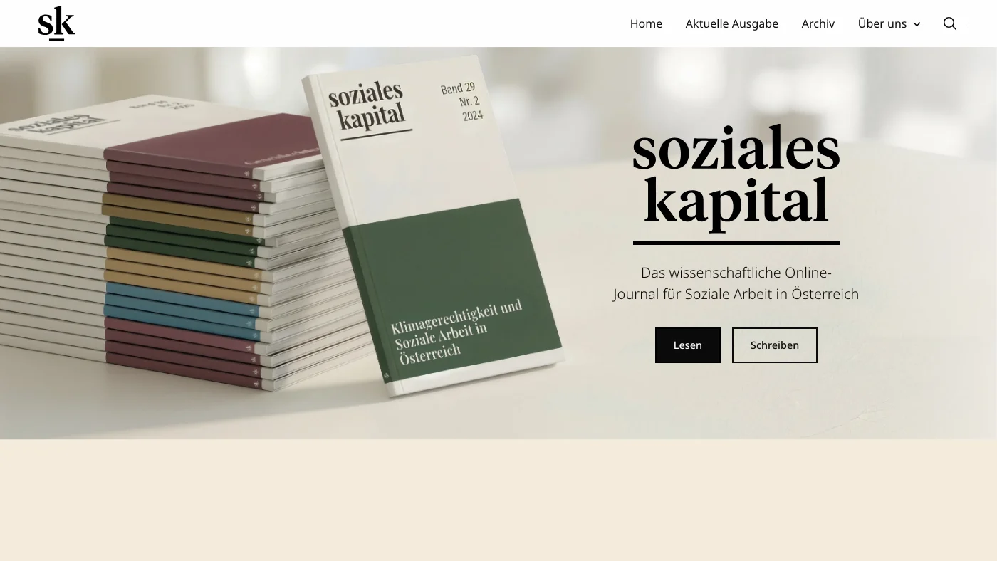 Website des Journals soziales kapital
